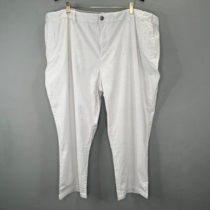 Woman Within Chino Pants Plus size 30W White Freedom Waist Straight Leg NWOT